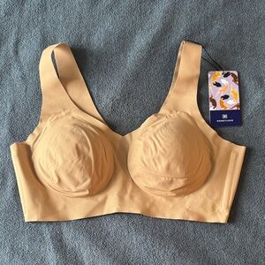 Honeylove Women's V neck Bra - Sand - L - NWT